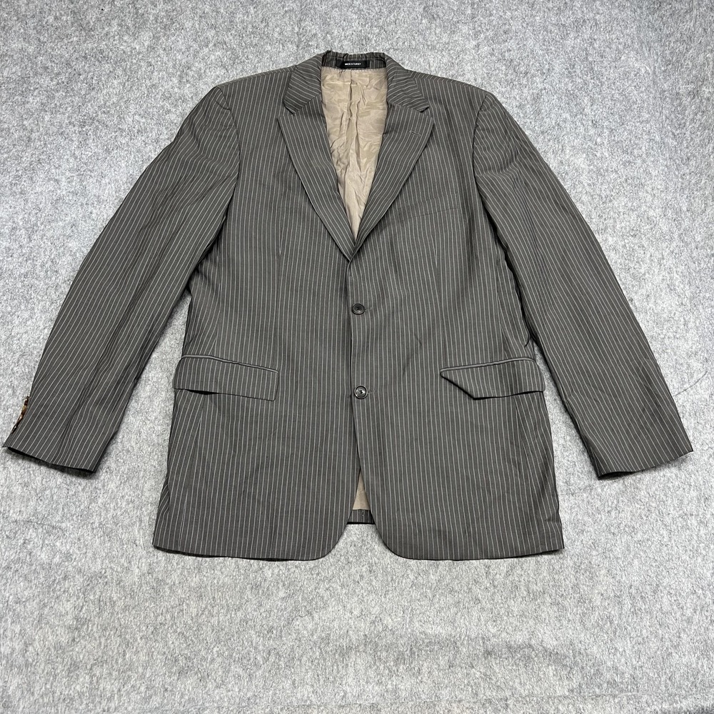 Hugo Boss Blazer Mens 44L Gray Pinstripe Virgin Wool Pasolini Movie Suit Jacket